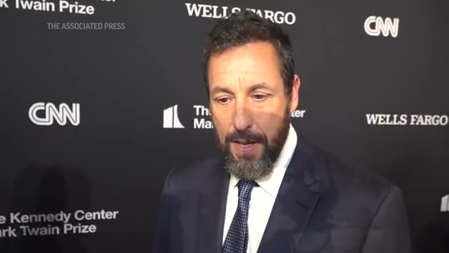 ‘A HUGE SURPRISE’ – In Washington DC, Adam Sandler reacts to receiving the Mark Twain Prize for American Humor.
