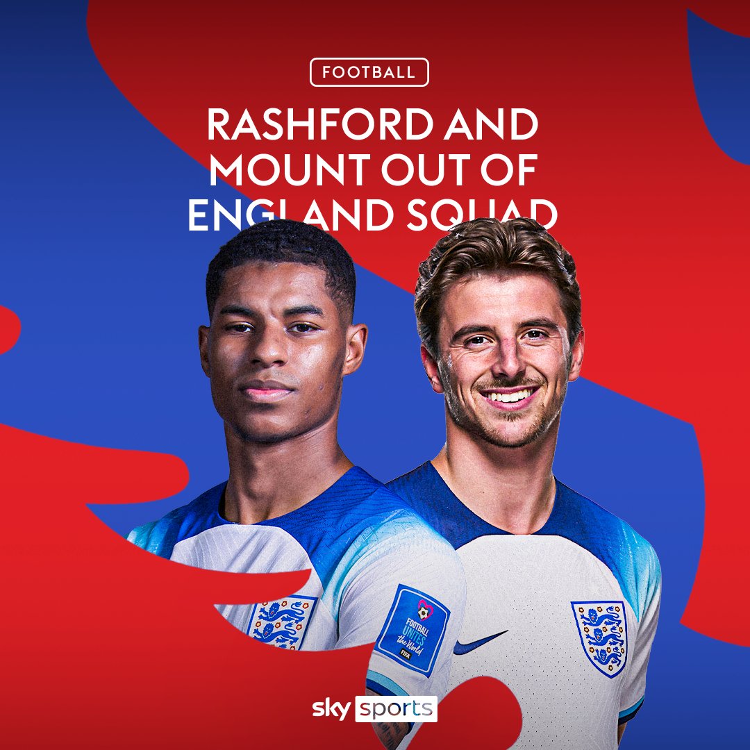 BREAKING: Marcus Rashford &amp; Mason Mount are both out of England's squad for Euro 2024 qualifiers ❌