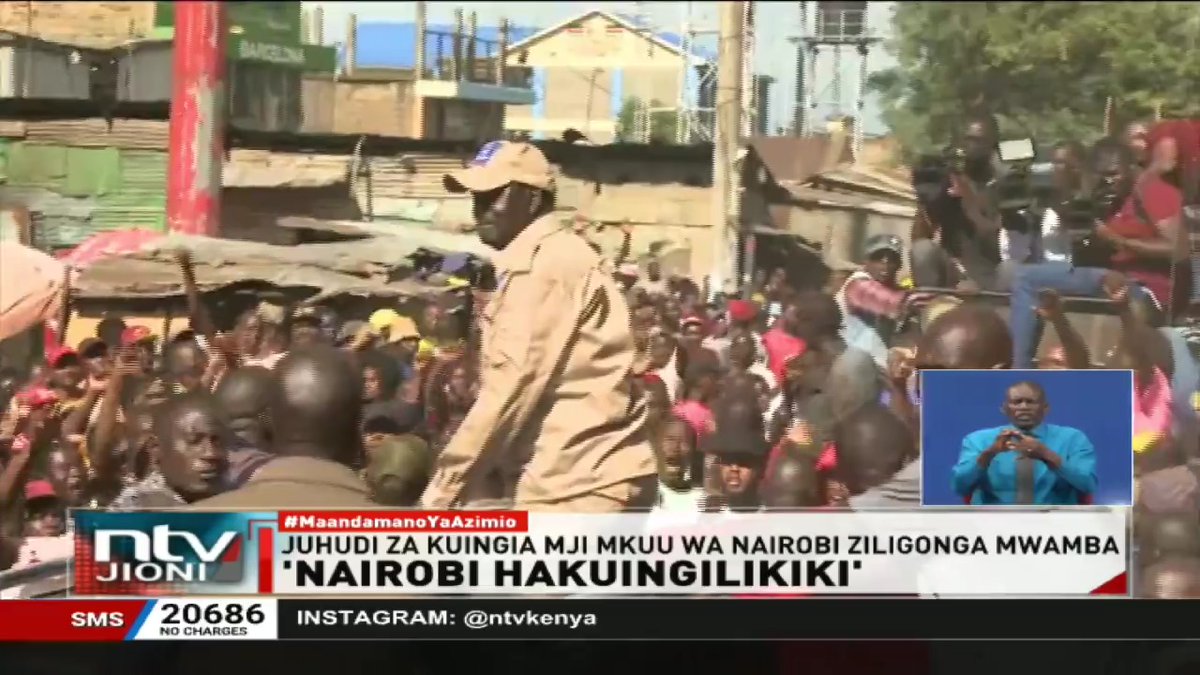 Nairobi Hakuingiliki: Juhudi za Raila Odinga kuingia katikati ya jiji la Nairobi kufanya maandamano zagonga mwamba baada ya barabara kadhaa kufungwa na polisi. Raila ameahidi kufanya maandamano kama ya leo kila Jumatatu. #NTVJioni Lofty Matambo
