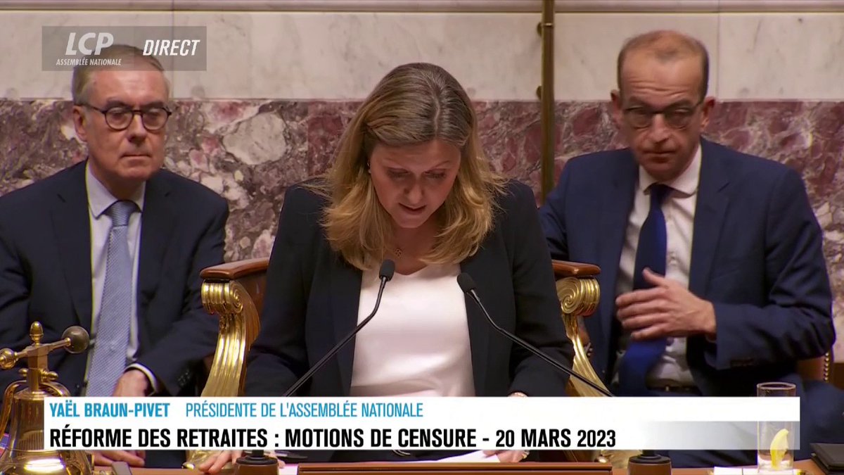 La motion de censure déposée par le groupe Liot est rejetée. La motion a recueilli 278 voix sur les 287 nécessaires. #MotionDeCensureTransPartisane #MotionsDeCensure #DirectAN #RéformeDesRetraites