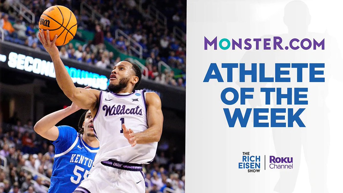 Our Monster Athlete of the Week is none other than K-State Men's Basketball guard Markquis Nowell (Markquis Nowell), who scored 44 points and dished out 23 assists in the Wildcats two #NCAATournament wins: #MarchMadness #KStateMBB