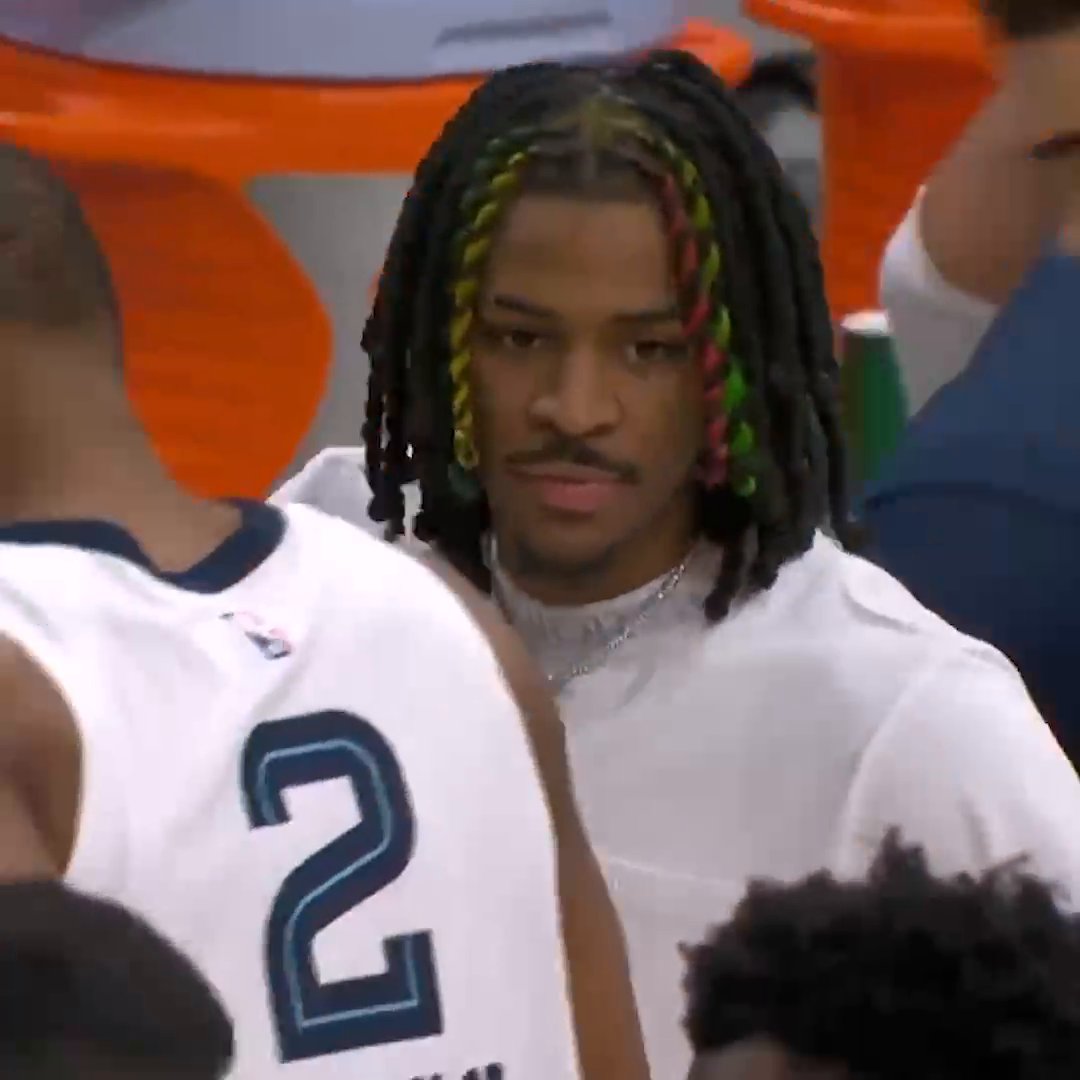 Ja Morant is in the building for the Grizz-Mavs game.