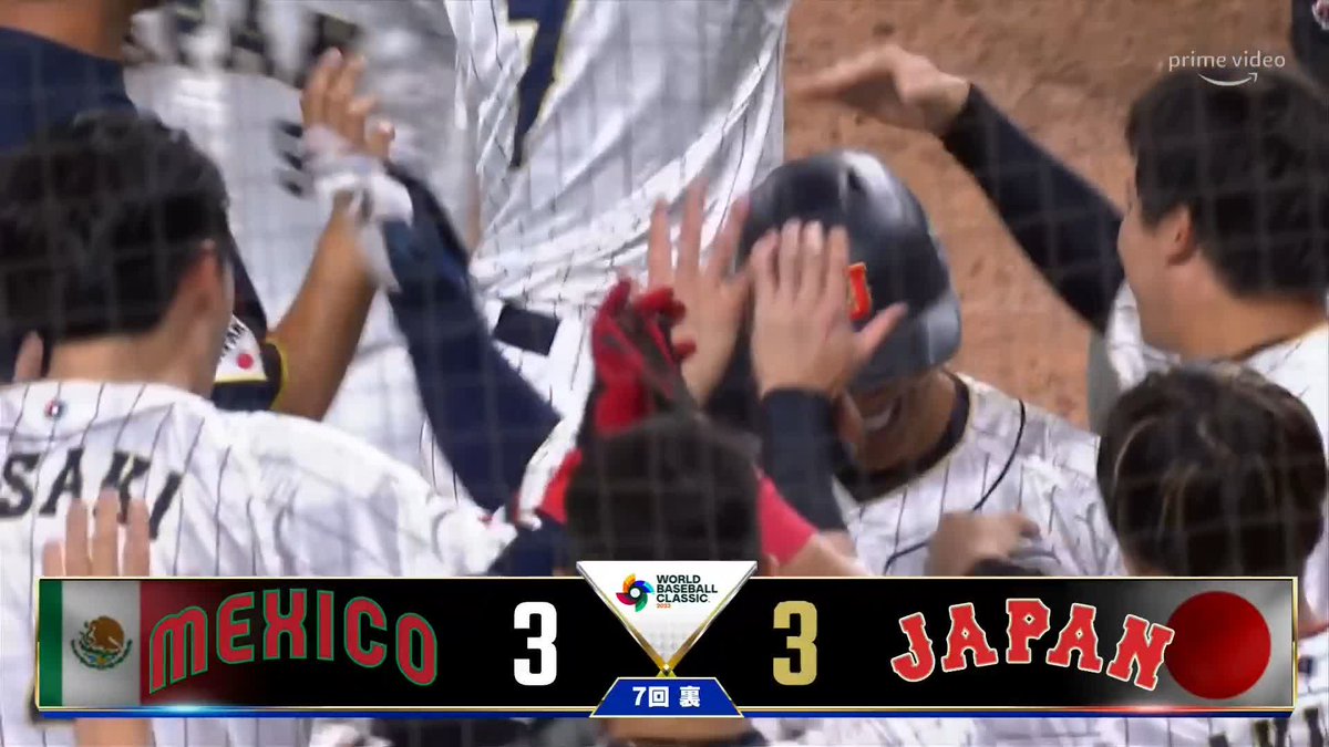 <#WBC準決勝 🇯🇵逆襲中> 🇯🇵侍ジャパン 3-3メキシコ🇲🇽 🇲🇽 | 0003000 🇯🇵 | 0000003 4番 吉田正尚同点の スリーランホームラン!!!! #吉田正尚 #プライムビデオで侍ジャパンを応援 でエールを🔥 #WBC2023 マルチアングルで配信中 ▶