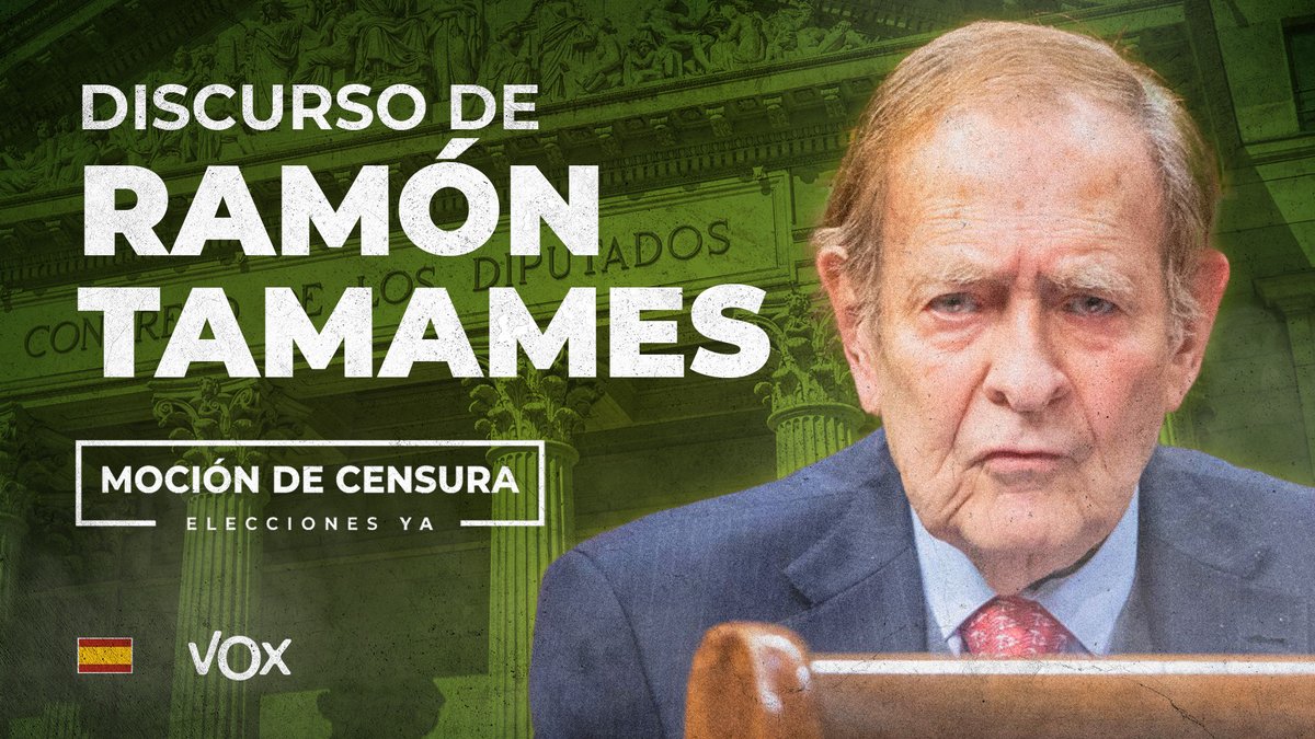 ⚡ Discurso completo de Ramón Tamames como candidato a la moción de censura. "¿Tienen los problemas de España solución? Sí lo tienen. Pongamos los medios para hacerlo". #SánchezOElecciones