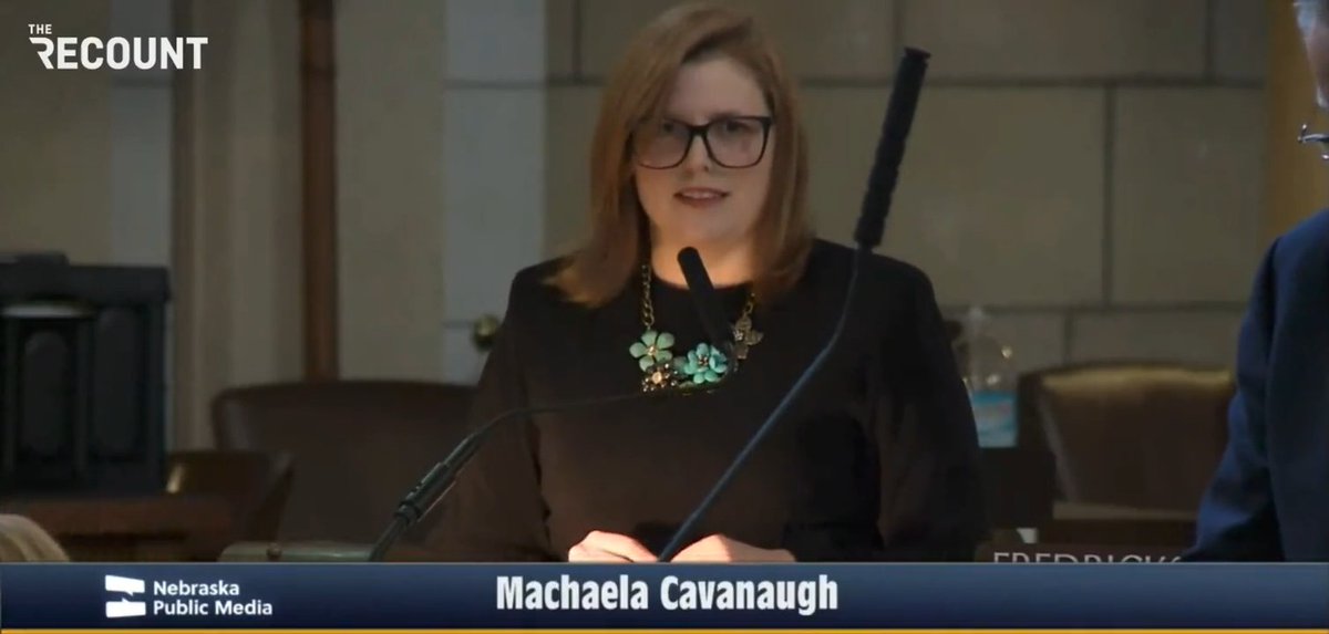 Nebraska State Sen. Machaela Cavanaugh (D), who paused her 3-week filibuster to debate anti-trans legislation, addresses her GOP colleagues: “You are caring, kind, and compassionate people who are here to do public service… Pay attention to this conversation. Open your hearts.”