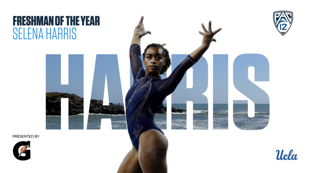 #Pac12Gym Freshman of the Year, presented by Gatorade: Selena Harris 🐻 Full release ➡️ #GoBruins | UCLA Gymnastics