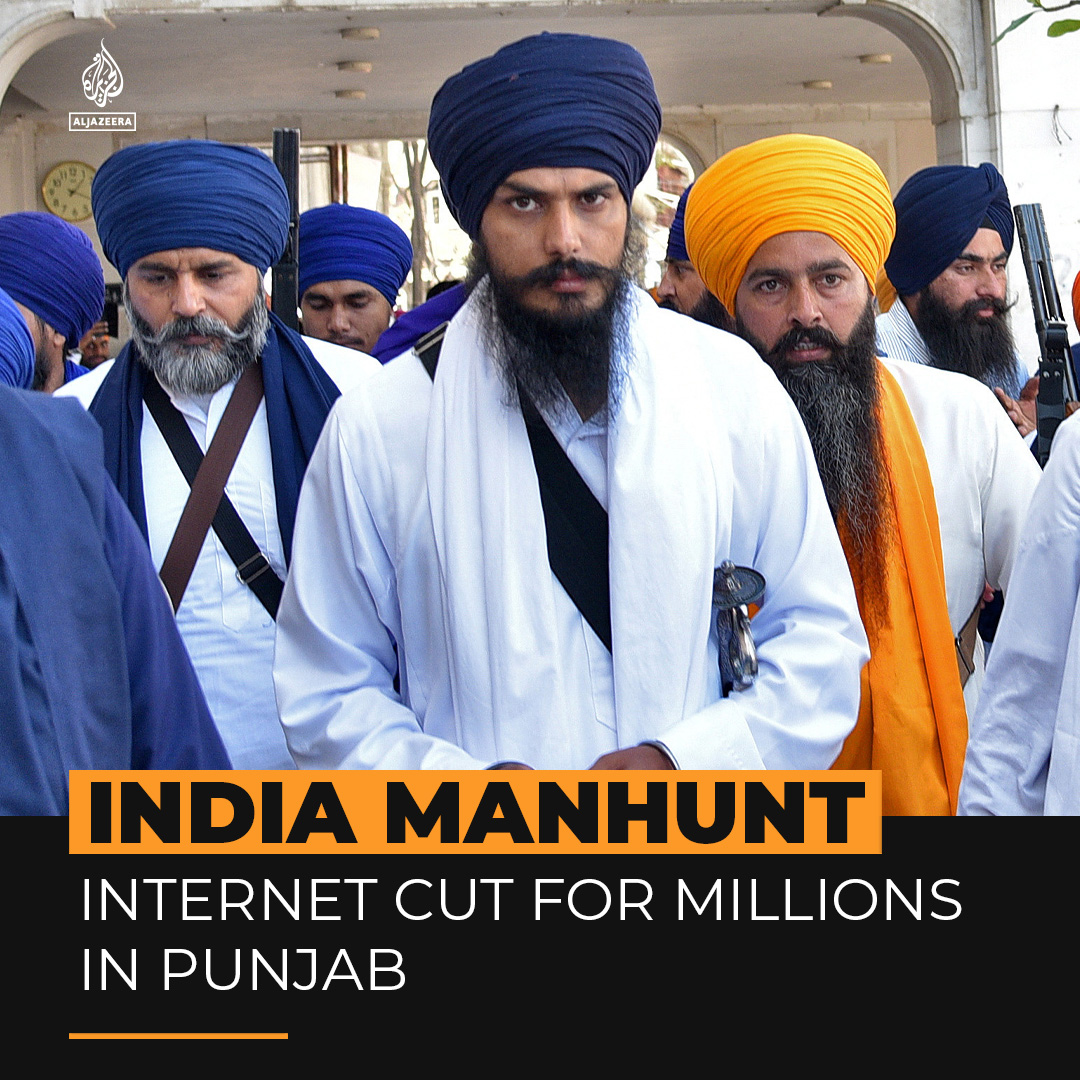 Indian authorities have cut mobile internet and SMS access for millions of people in Punjab state as they hunt for Sikh separatist leader Amritpal Singh ⤵️ 🔗: