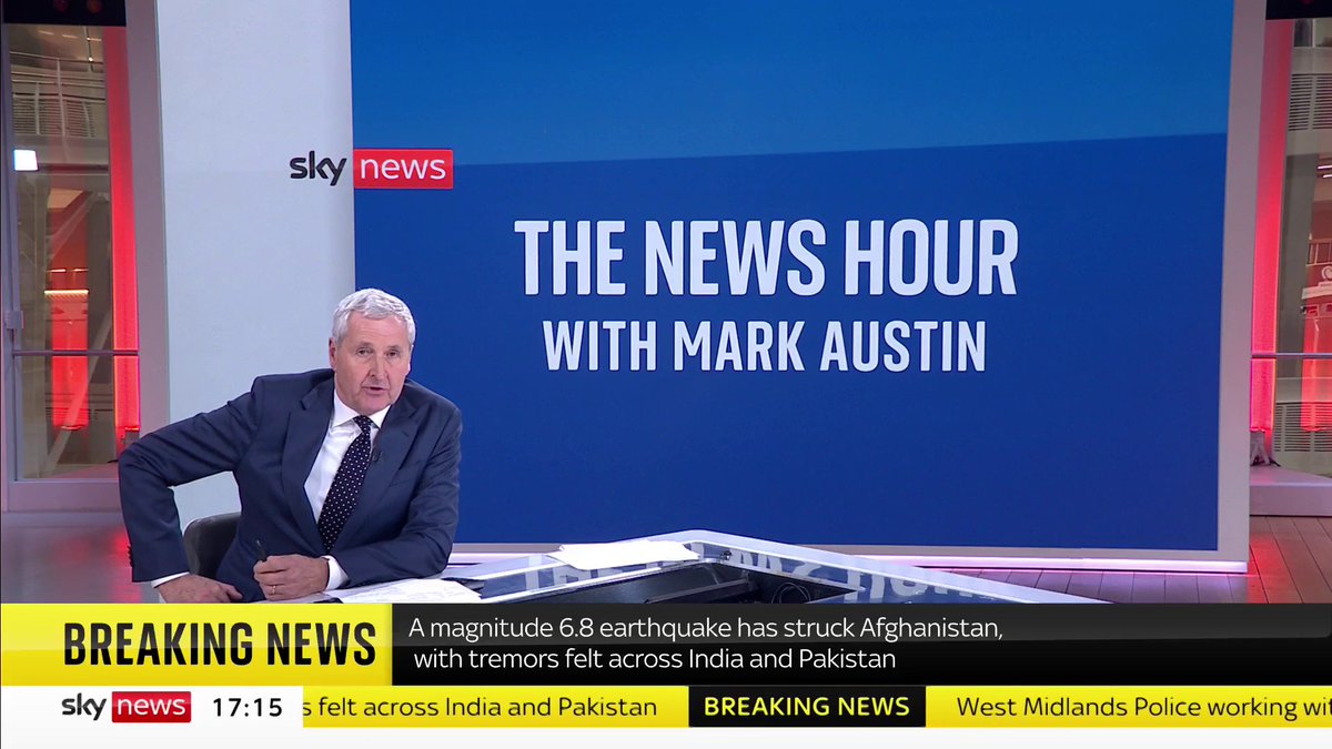 BREAKING: A 6.8 magnitude earthquake has struck Afghanistan, with tremors felt across India and Pakistan 📺 Sky 501, Virgin 602, Freeview 233 and YouTube