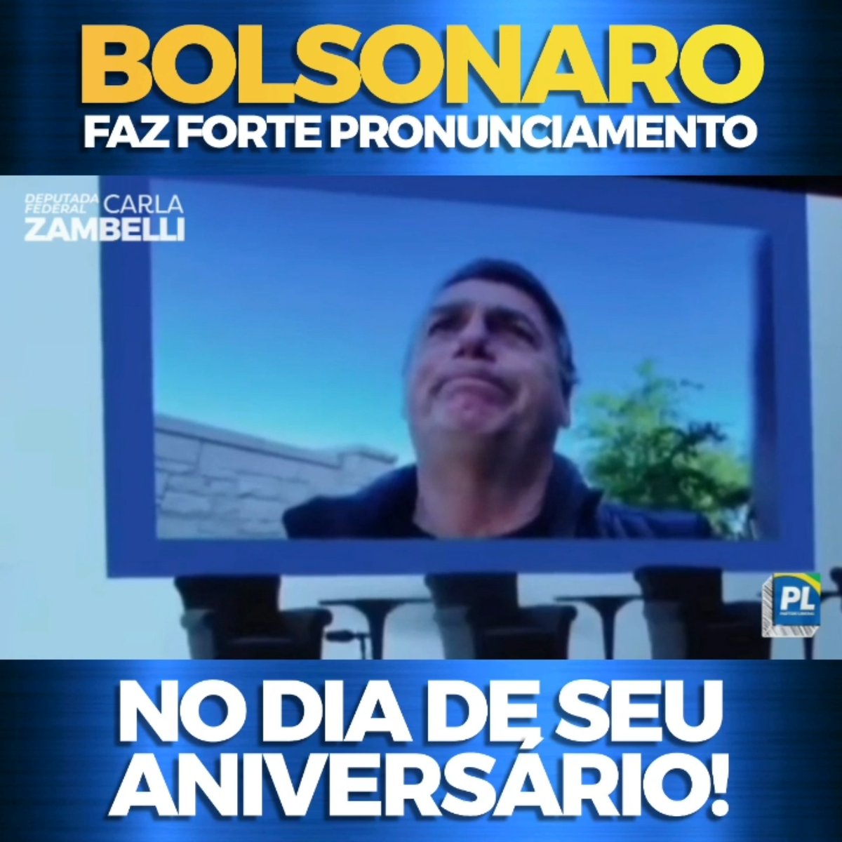 EMOCIONANTE!!! 💚💛💚 Jair M. Bolsonaro se emociona ao falar de seu aniversário neste dia tão especial, durante o evento de posse da nossa também amada @MichelleBolso22 como presidente do PL Mulher Nacional. Partido Liberal - PL 22