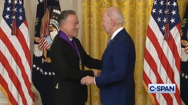 President Biden presents National Medal of Arts to Bruce Bruce Springsteen.