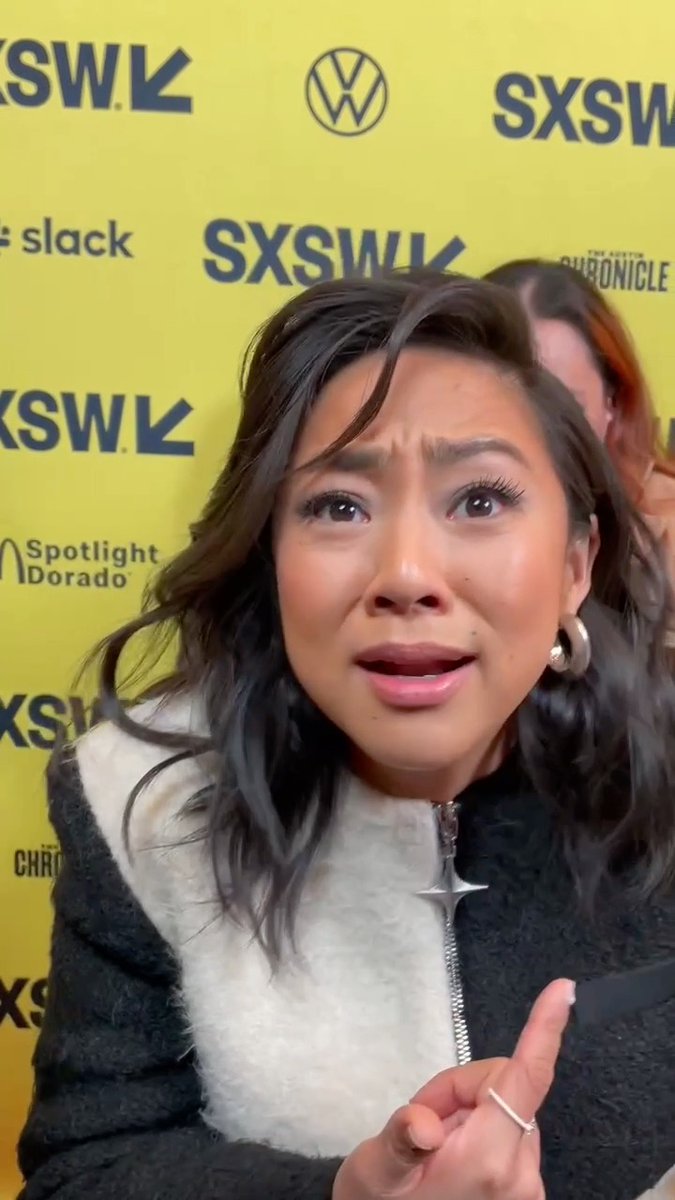 Oscar Nominee Stephanie Hsu shared her thoughts on performing at the #Oscars with her singer-songwriter idol David Byrne at when we caught up with her at #SXSW. Her reaction is EVERYTHING!