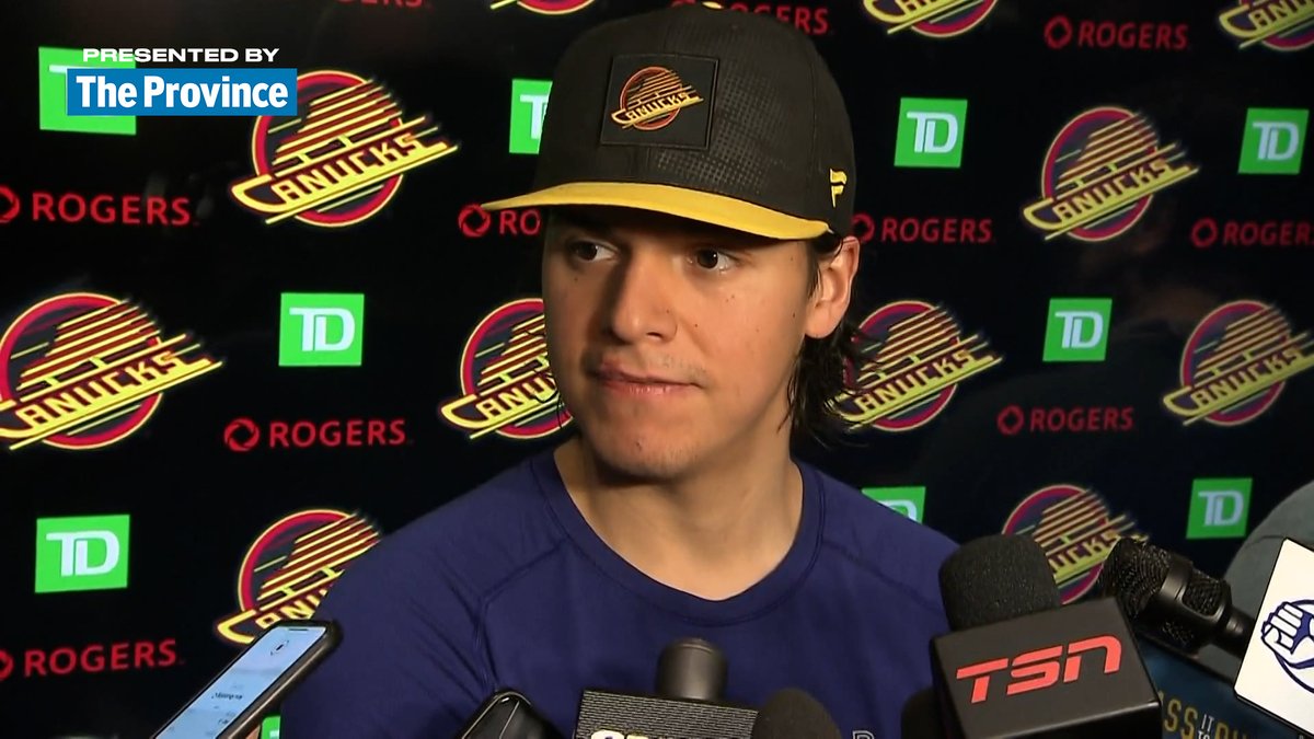 "It's tough to claw back [against a team like Vegas], but I thought we did a good job at the end, we just got to start [the game] that way." 🗣 Ethan Bear meets with reporters postgame. The Province | #Canucks