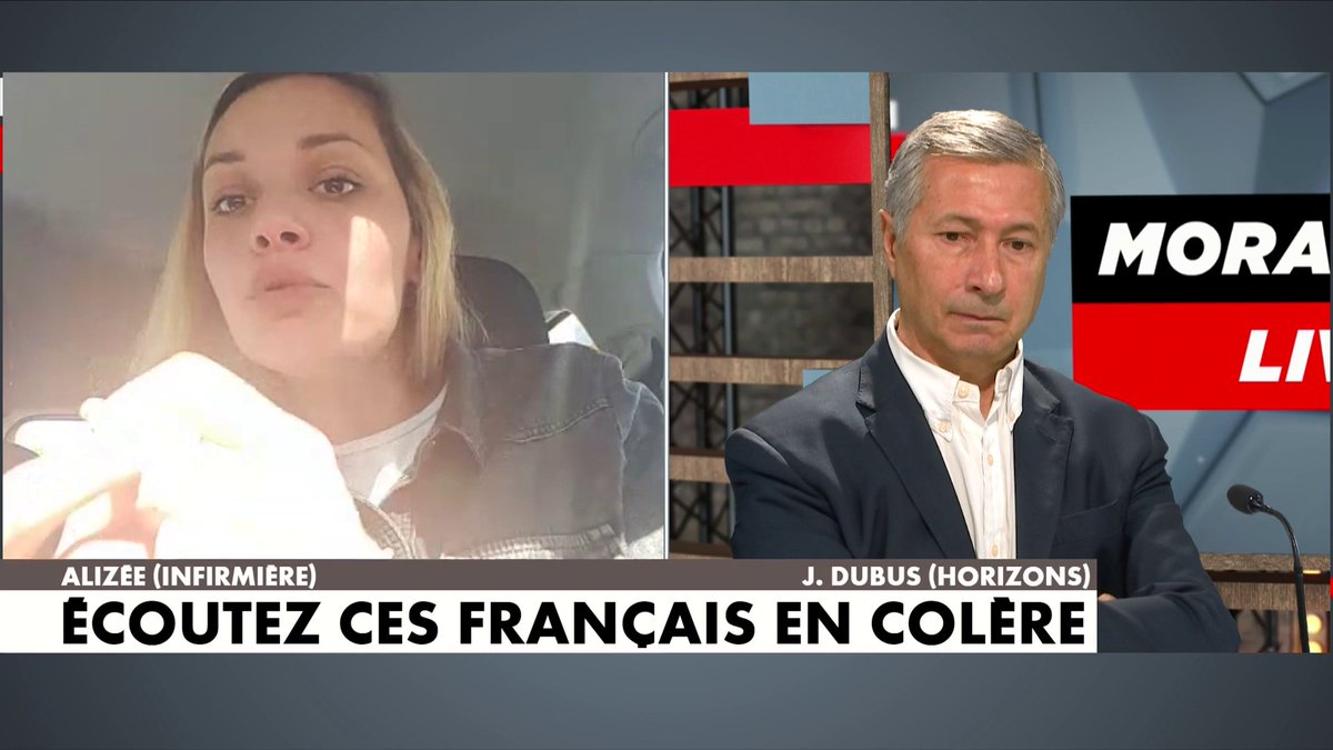 Alizée, infirmière, au sujet des conditions de travail et de la retraite des infirmiers : «Nous sommes les parias de la société» dans #MorandiniLive