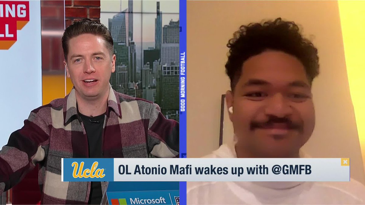 . UCLA Football OL Atonio Mafi wakes up with GMFB to talk about his shared high school with the GOAT, and why he should be drafted in the NFL ⭐