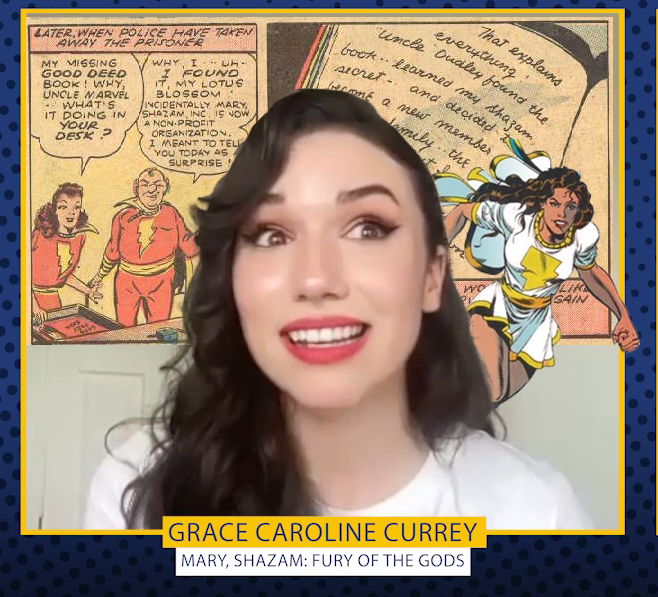 "I just want to see more of Mary." Grace Currey talks about the parallels of comic Mary Marvel and the #Shazam movie version; and pitches what Mary's college life would be like in a potential spin-off!
