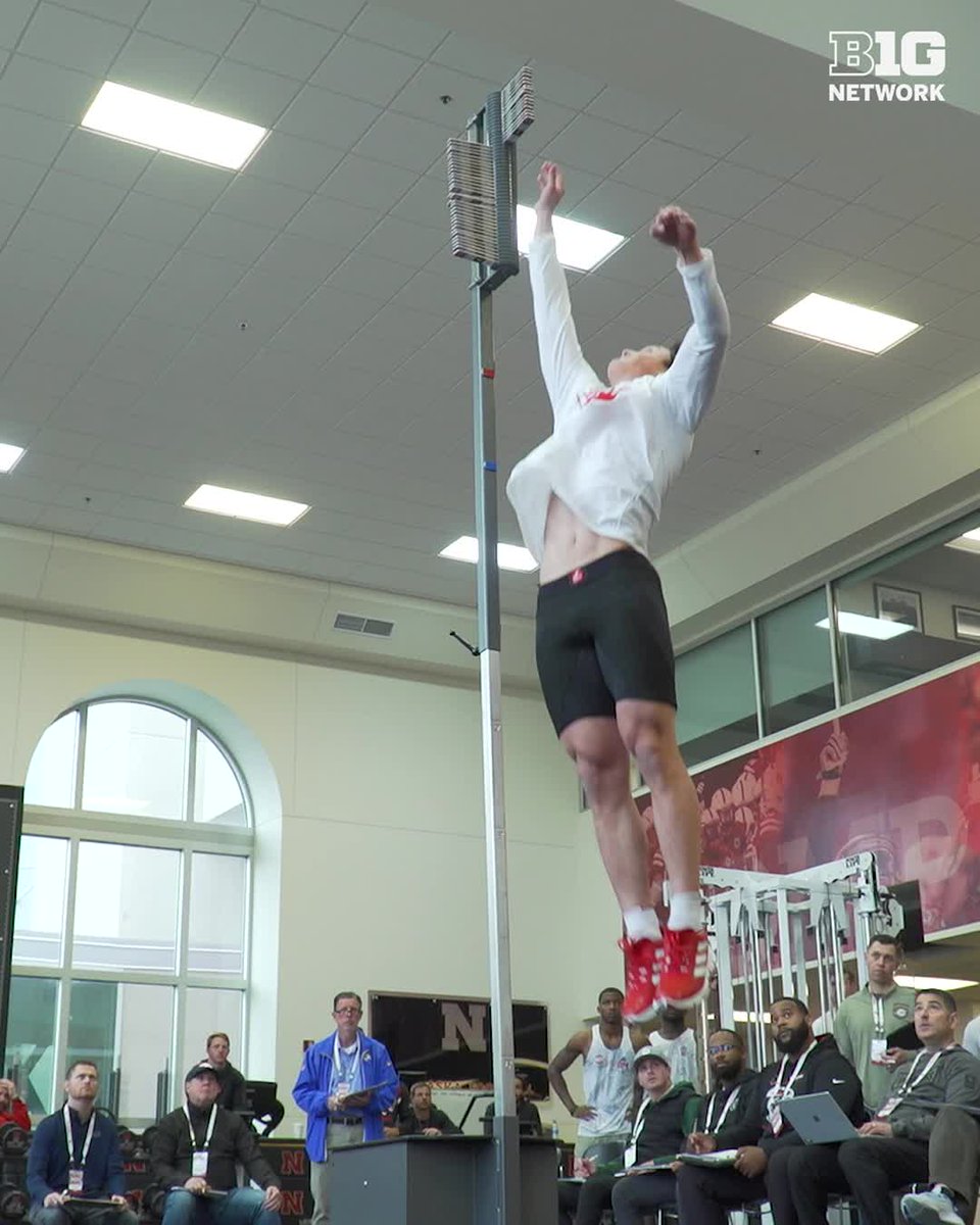 .@o_martin3 turned heads at @HuskerFBNation Pro Days! 🤠 ⚡️ 41 inch vertical ⚡️ 11’2 broad jump
