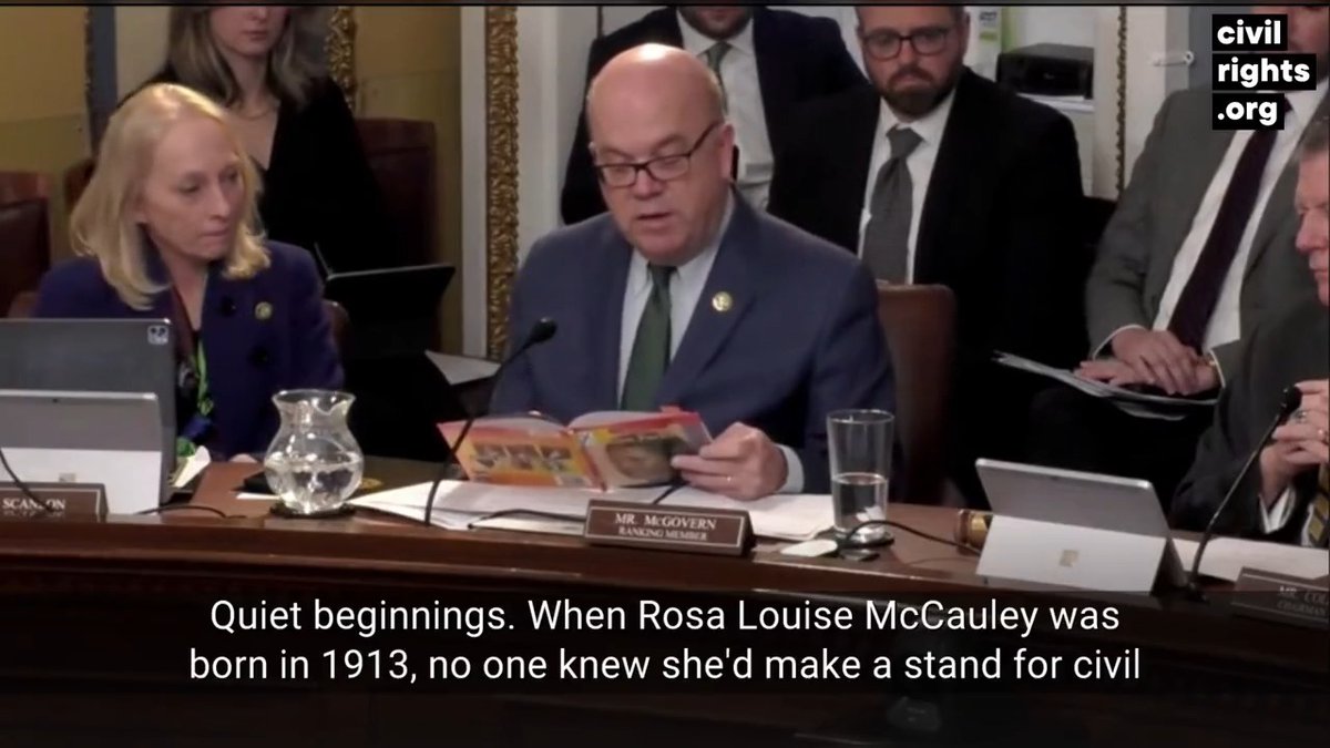 Powerful: Ranking Member Rep. Jim McGovern just read an entire book into the record. “It's called The Life of Rosa Parks by Kathleen Connors. It was pulled from second grade classrooms in the Duval County public school district in Florida. So let's just see what's so objectionable.”