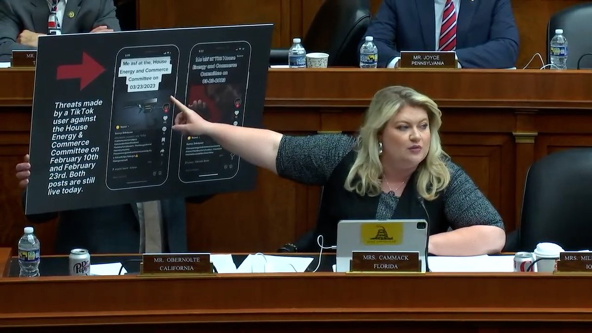 TikTok CEO Shou Chew claims TikTok “proactively removes” all “harmful content.” Clearly, that is FALSE. WATCH this TikTok inciting violence against the Energy and Commerce Committee Committee hearing today. It's been up since February 10th, 2023.