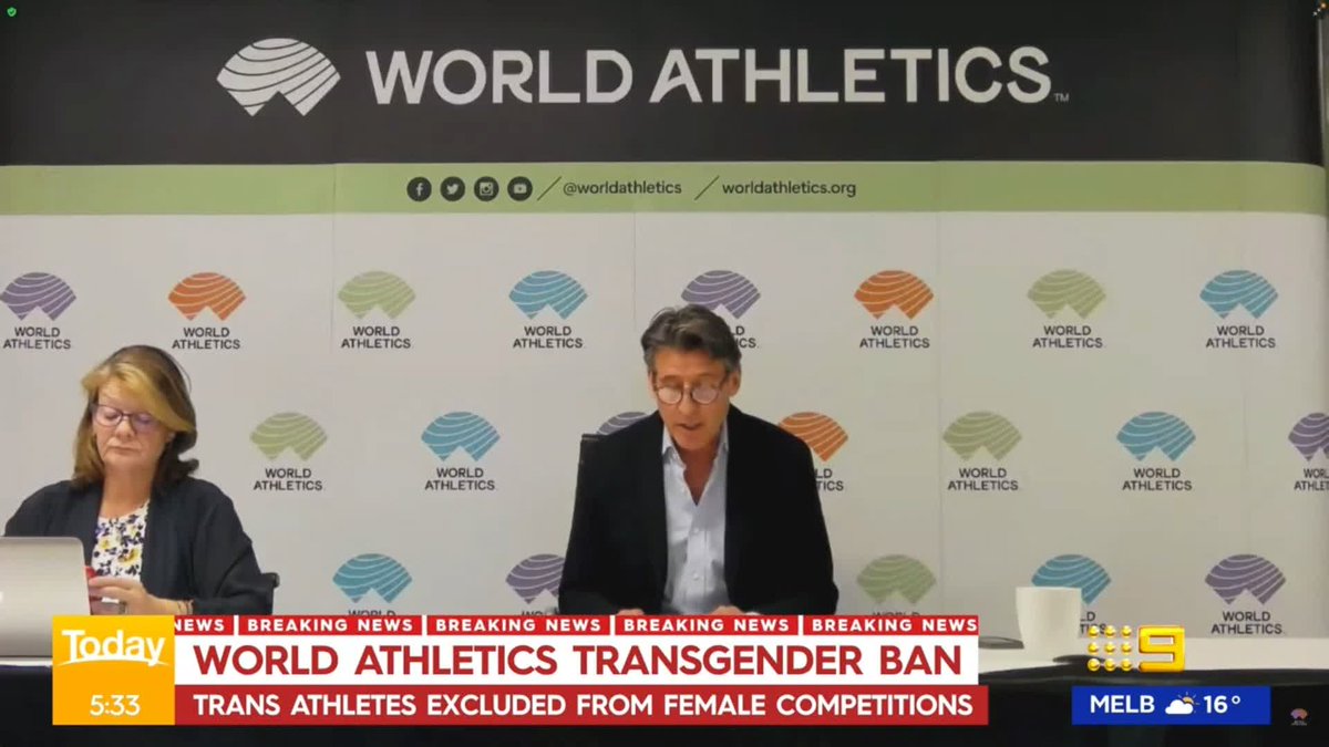 #BREAKING: World Athletics, the international governing body for sport, has banned trans-women from competitions. DETAILS: Sarah Stewart #9News