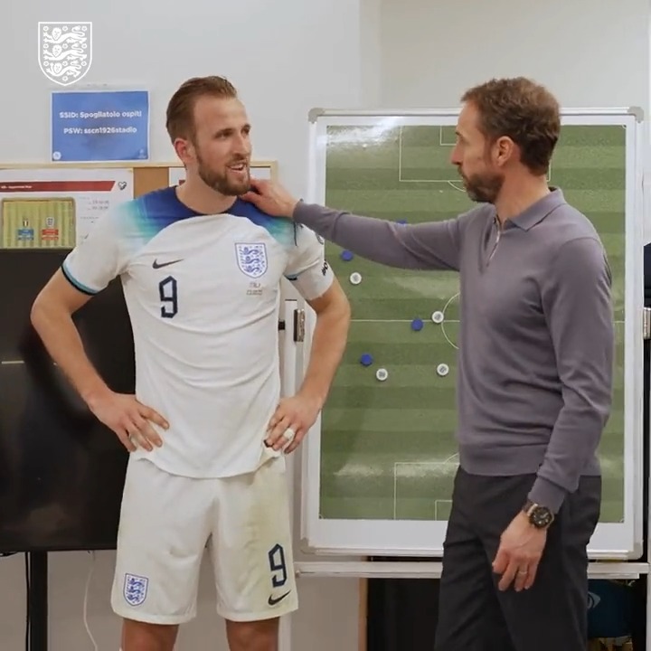 An emotional moment in the #ThreeLions dressing room. ❤️ What an achievement, Harry Kane.