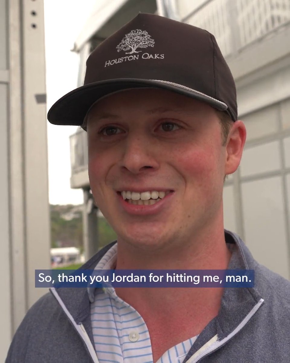 "Thank you Jordan for hitting me" 😅 This fan's phone got hit by Jordan Spieth's ball and all he wanted was for Jordan to get the up-and-down.