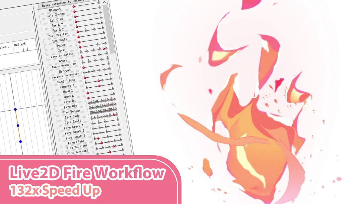 #Live2D Fire Speed up Workflow Free Live2D fire asset will be given in few more days, to anyone who want to rig fire on Live2D, this would be helpful! See full video here Non-speed up video #Live2DWIP #VTuber #Live2DCommission