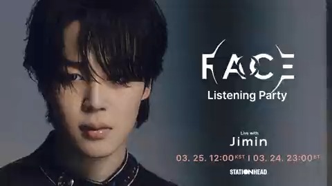 Join the Jimin 'FACE' Listening Party on STATIONHEAD! And don't miss the surprise!🐣💛 📆 Mar 25, 12pm KST | Mar 24, 11pm ET 👉 *Stationhead log-in &amp; Connect to Spotify or Apple Music account required