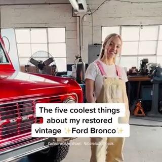 Take a closer look at Sydney Sweeney's dream car: a vintage Ford Bronco® that she restored by hand. #BuiltFordProud