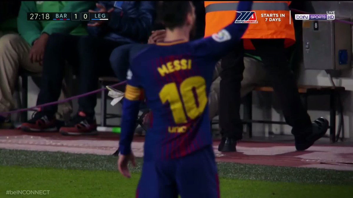 ๐๐ โ ๐๐ฉ๐ซ๐ข๐ฅ ๐, ๐๐๐๐ Barcelona 3-1 Leganรฉs Messi 27โ (via beIN SPORTS USA)