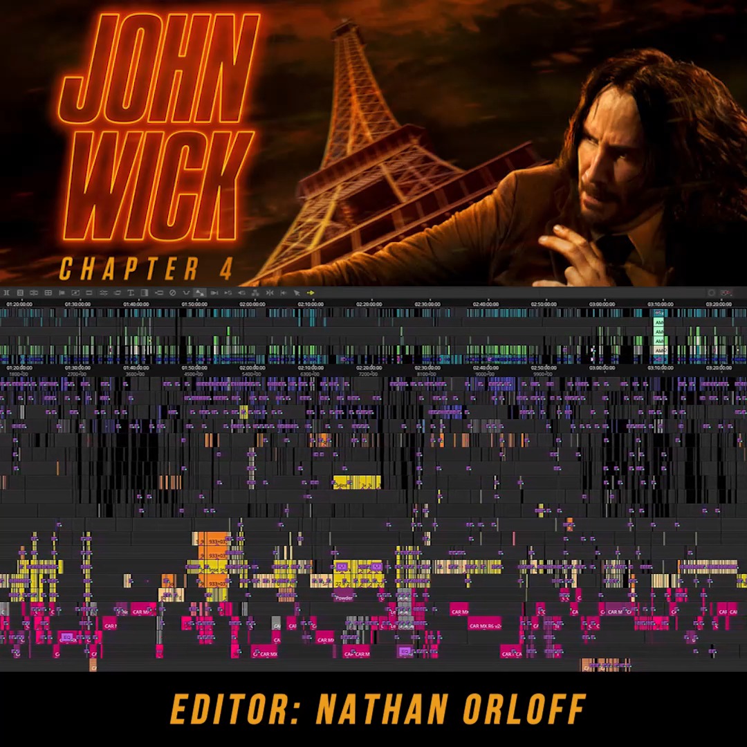 🎞️ The full editing timeline of John Wick: Chapter 4 📷 Editor Nathan Orloff ▶️ #johnwick4 #johnwick #timeline #postchat #editor #postproduction #editing #mediacomposer #avid