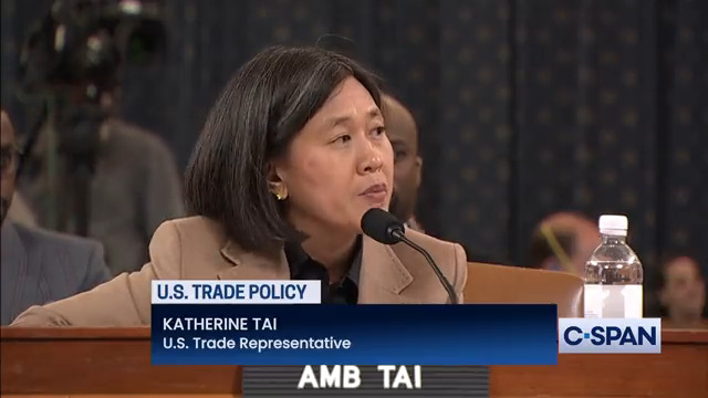 .Congressman Greg Murphy, M.D.: "I think you're too nice a person to be in the job you're in..." United States Trade Representative Katherine Tai: "I've never been faulted for being too nice...OK, well let me just take off the nice a little bit. I don't need your pity. I stand up for the American people."