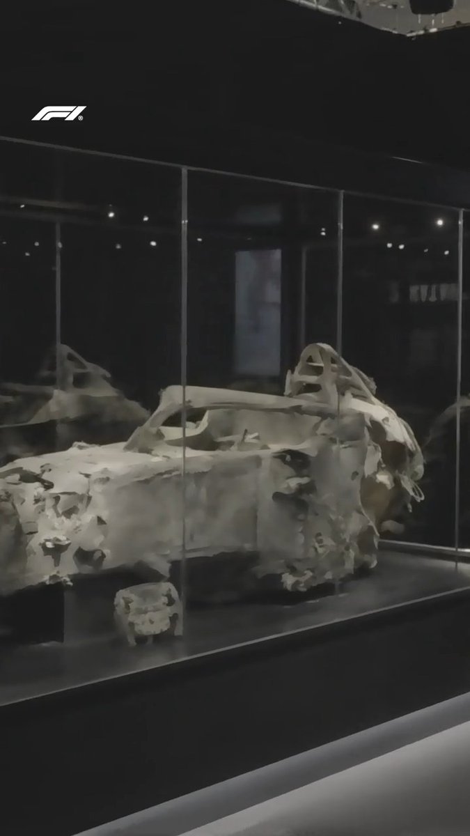 The remnants of a spectacular display of engineering that assisted in saving Romain Grosjean's life in Bahrain Now open for viewing to the public at the Madrid F1 Exhibition ✨ #F1