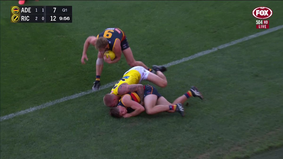 'That's the sort of action we are trying to prevent' Is Broad in trouble for this tackle on Parnell? 📺Watch #AFLCrowsTigers on Ch. 504 or stream via Kayo Sports ✍️BLOG: 🔢 MATCH CENTRE: