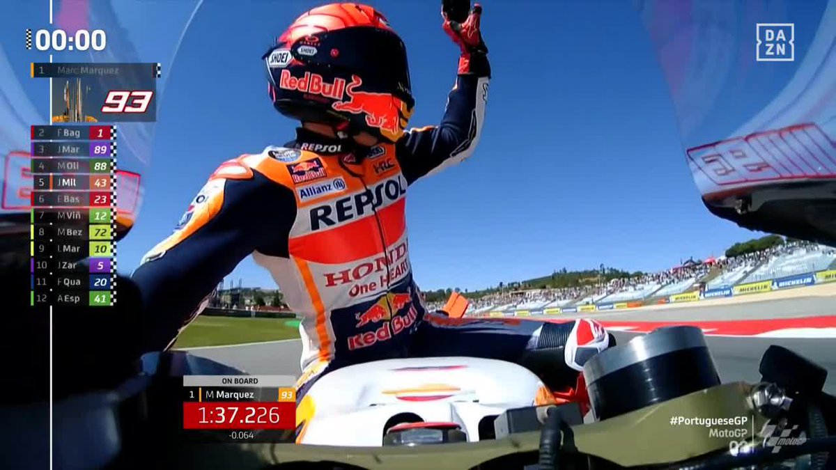 ¡PAM! 🔥 ¡UNA VUELTA BESTIAL! ¡Una pole de otro planeta! 🤯 ¡La hormiga Marc Márquez ya está aquí! 🐜 ¡Vino de la Q1 para agarrarse a la Ducati, reventar el cronómetro y destrozar el récord! ⏱️ ¡Tremendo! #PortugueseGP 🇵🇹 #MotoGP 🏁