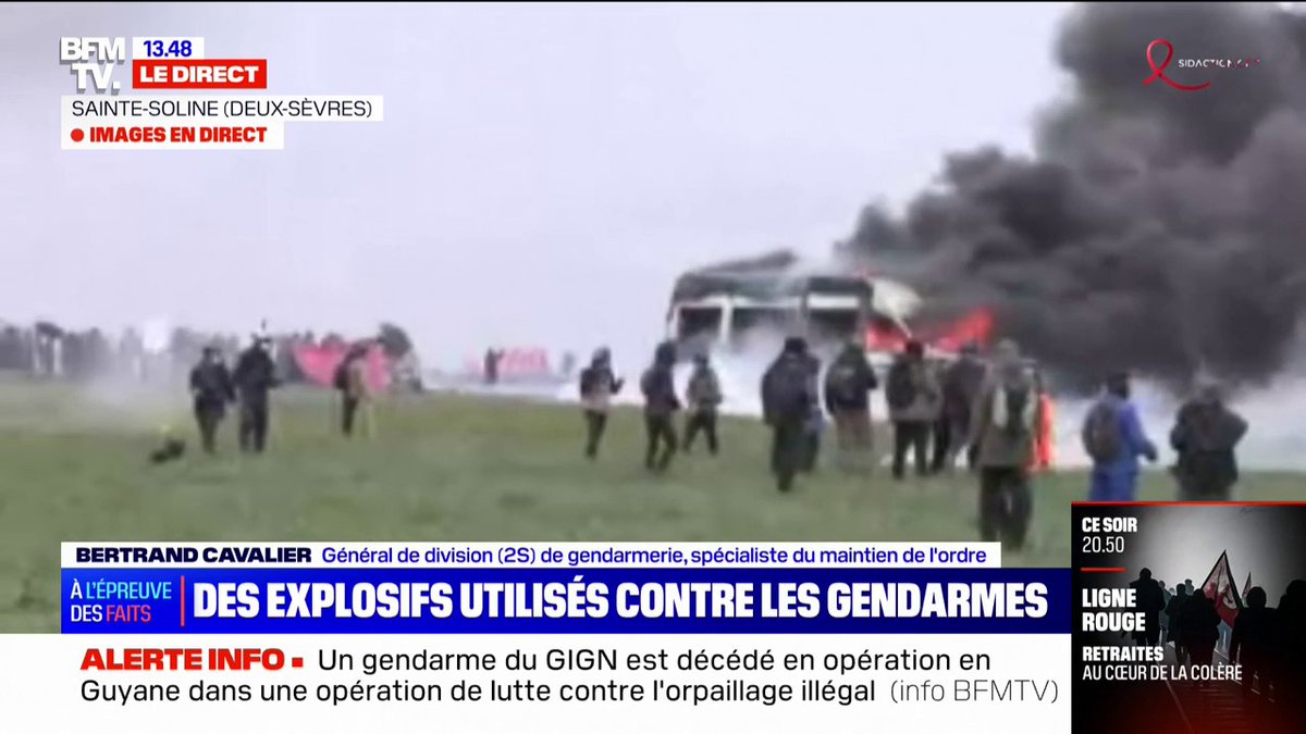 Sainte-Soline: les forces de l'ordre font face "à une situation très très dure" affirme un général de division de gendarmerie