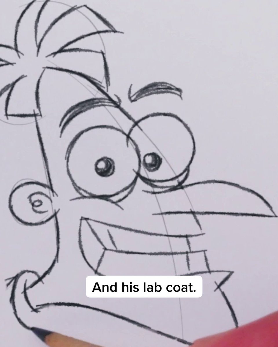 Here's #howNOTtodraw Dr. Doofenshmirtz! First up: master the floppy starfish ✏️ #PhineasAndFerb