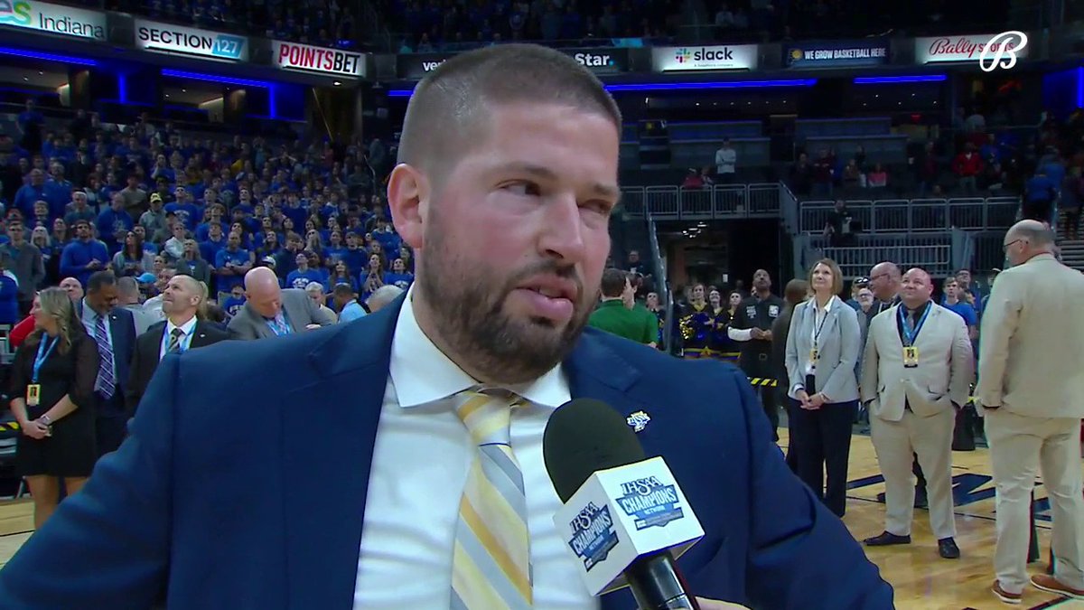 Coach Matt Roth speaks on an emotional state title win. Blackhawk Christian Braves BASKETBALL TV: Bally Sports Indiana Stream: Bally Sports app IHSAA | #IHSAA