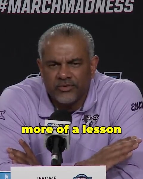 “This is more of a lesson for them becoming men than it is about basketball.” 👏 Everyone needs to hear this perspective from Jerome Tang (Jerome Tang ) #MarchMadness K-State Men's Basketball
