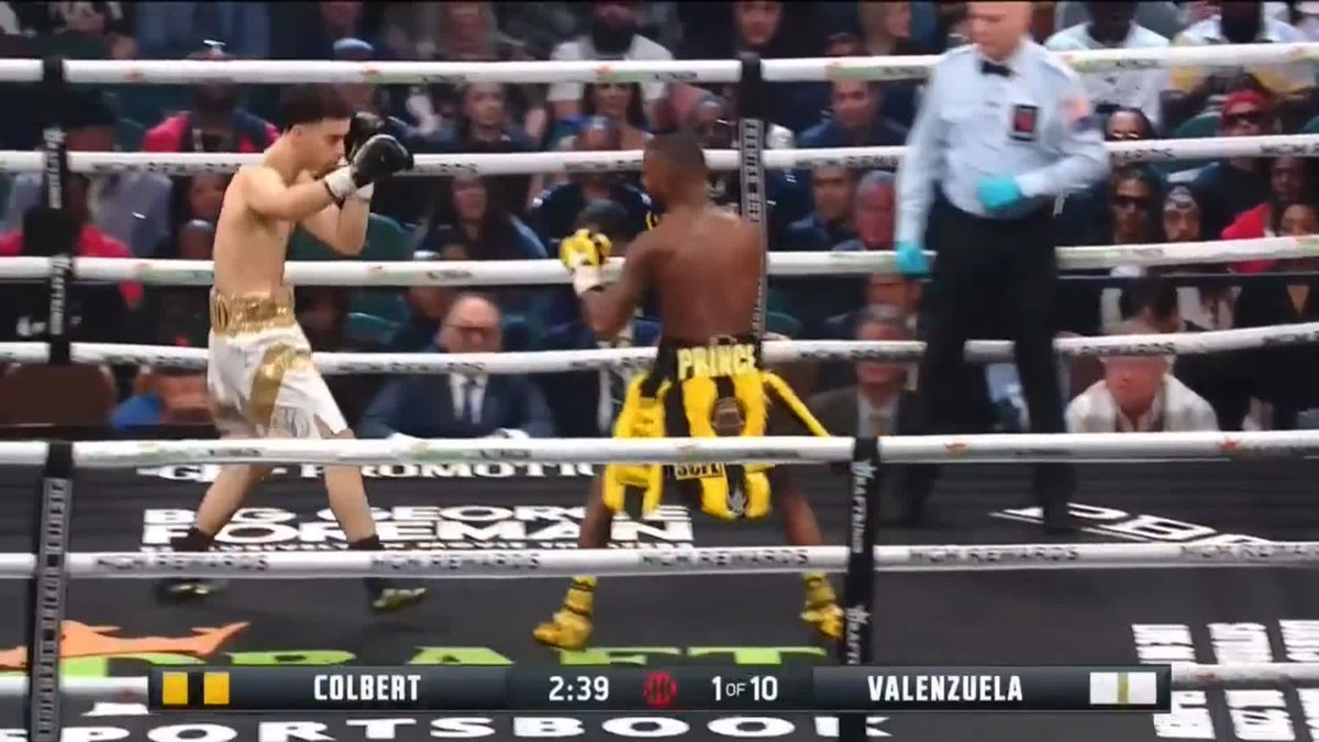 OH MY! 😳 Jose el Rayo Valenzuela sends Colbert to the canvas early in round 1 💪 #ColbertValenzuela | #BenavidezPlant: