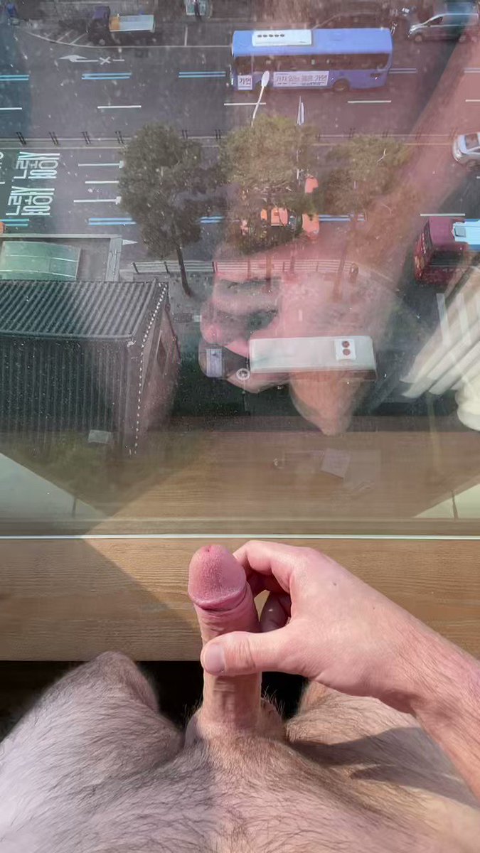 Decorating the window with a quick morning load. Hope somebody saw this! #cum #wank #jerking #bate #cock #dick #nsfw #horny