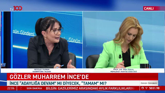 🗣️Sevilay Yılman: Muharrem Bey kalktı ‘Benim arkamda CHP yoktu’ dedi, senin arkanda nasıl CHP yoktu Muharrem Bey? İnsanlar çıldırdı. CHP’ye üye olan her bir kişi 2018’de deliler gibi gece, gündüz pankartlar asıp, oy toplayıp İnce’yi iktidara getirmeye çalıştı. #GününGündemi