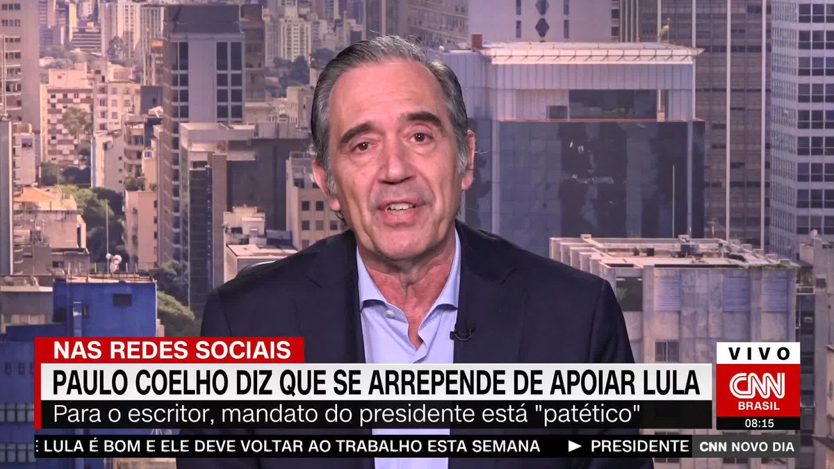 O comentarista da CNN Marco Antonio Villa analisou a declaração do escritor Paulo Coelho criticando o governo Lula. Villa falou que esperam que Lula tenha "varinha mágica" e que resolva todos os problemas do Brasil de um dia para o outro #CNNNovoDia