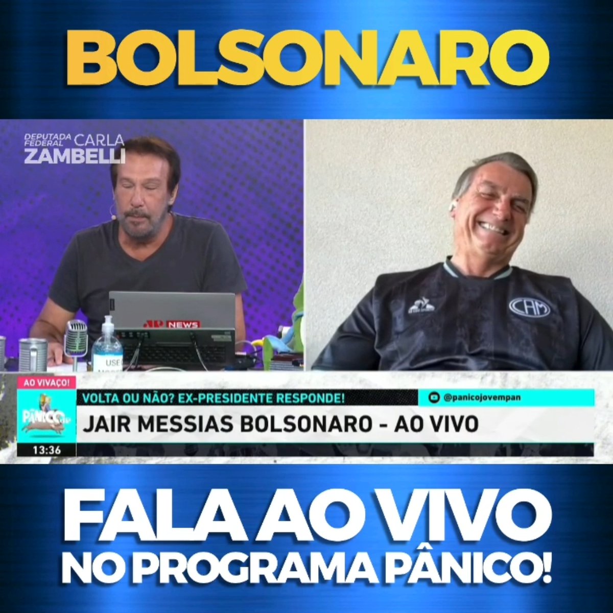 Sensacional! Fabio Wajngarten surpreende os apresentadores do Programa Pânico e coloca @JairBolsonaro AO VIVO para falar de seu retorno ao Brasil na quinta-feira, 30/03! Confira a entrevista completa!👇