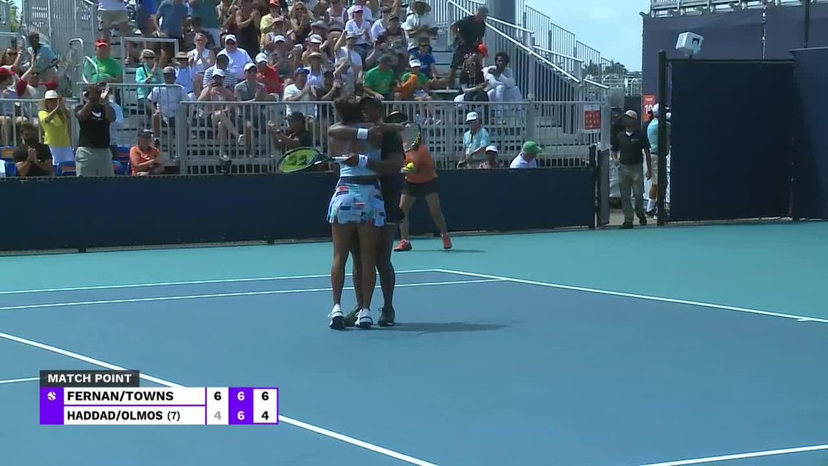 Showin' out in the 305! 😎 leylahfernandez &amp; Taylor Townsend oust No.7 seeds Haddad Maia/Olmos 6-4, 7-6(4) to reach the last eight in Miami! #MiamiOpen