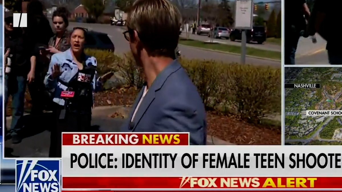 “Aren’t you guys tired of covering this?” A woman’s passionate speech on gun control made it into a live news report of an elementary school shooting in Nashville.