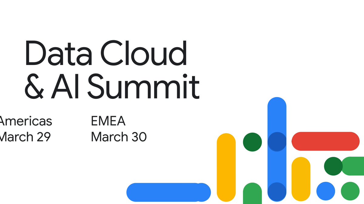 This Wednesday is Data Cloud and AI's day. Join us on March 29 for the Data Cloud & AI #GoogleCloudSummit to learn the latest in #GenerativeAI. Register today →