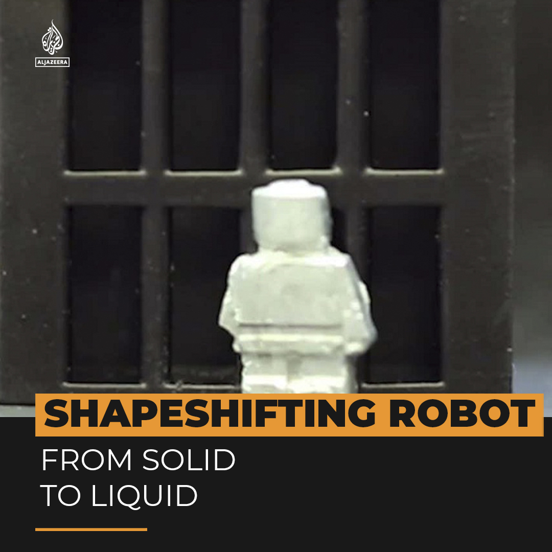 Meet the robot that could one day perform medical tasks inside our bodies, made possible by it's ability to change between a solid and a liquid 👇