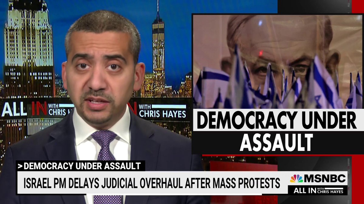 "What about the Palestinians? Israelis have been protesting to save their democracy - a democracy that has never existed for millions of Palestinians...There is no saving of Israeli democracy without freedom for the occupied Palestinians." My commentary: