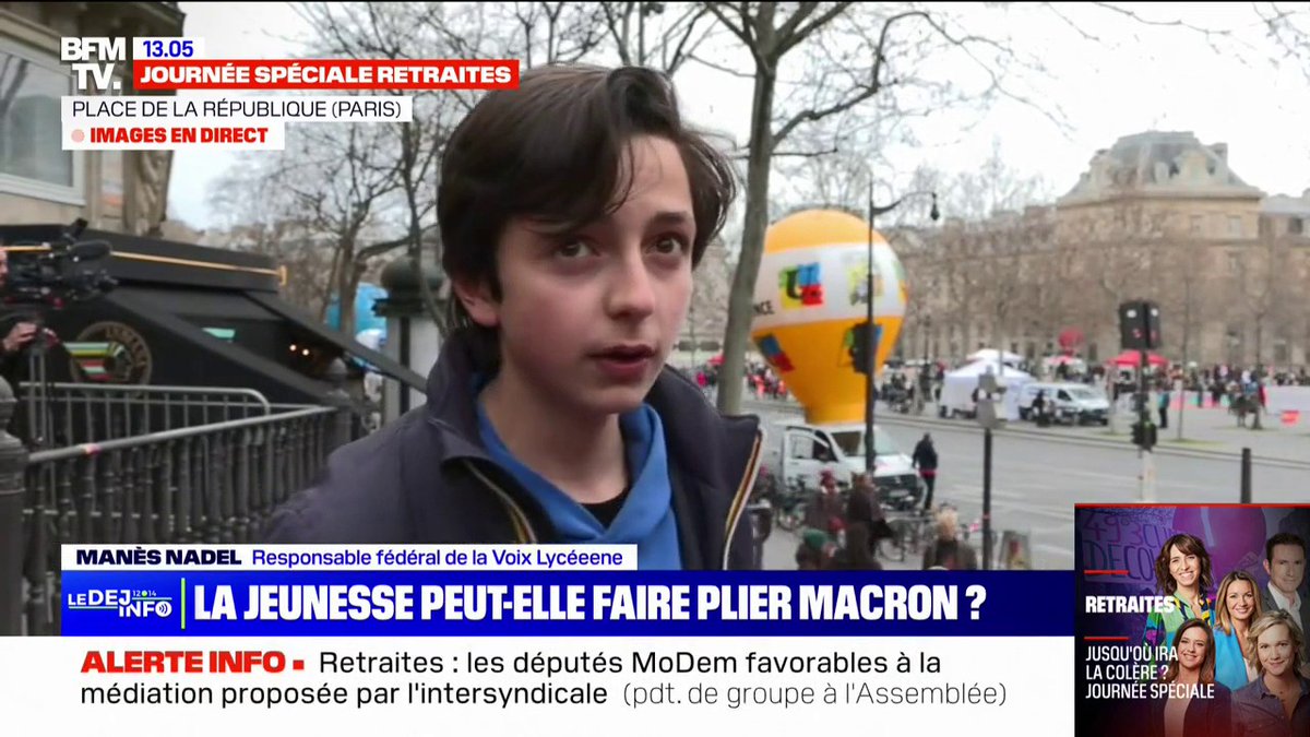 Retraites: "On ira encore plus loin, on demande le retrait de Parcoursup et du nouveau bac", affirme Manès Nadel, responsable fédéral de la Voix Lycéenne