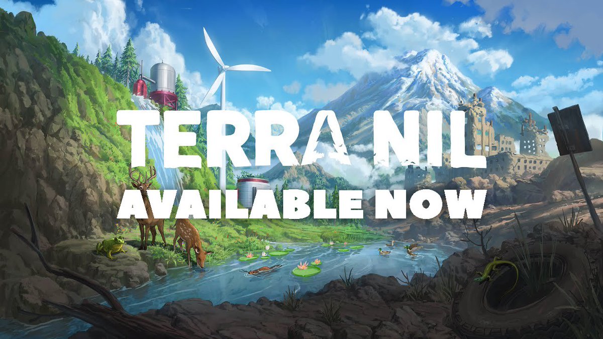 🌲 TERRA NIL 🌲 is OUT NOW Create thriving ecosystems in our new ecological strategy game🌱 After years of work we want this game to make a real environmental impact. We will donate a portion of our profit on Steam to the Endangered Wildlife Trust! ♻️ RT to support our mission
